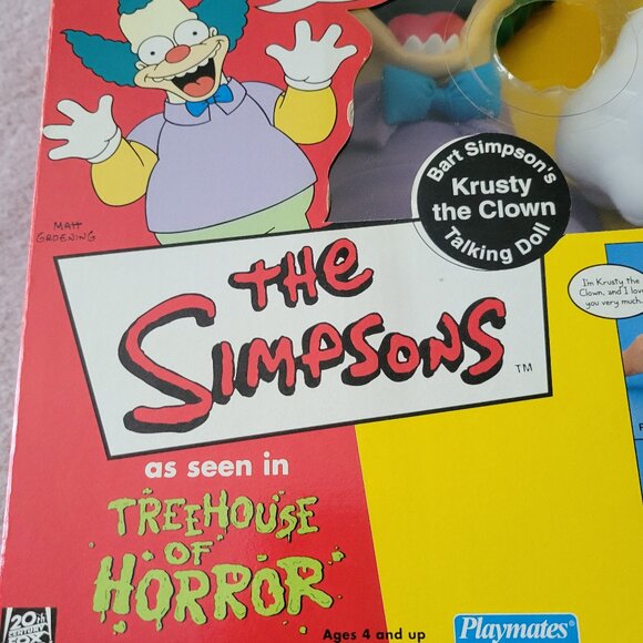NEW Talking Krusty Doll The Simpsons Treehouse of Horrors Vintage NWT Playmates - Picture 9 of 13